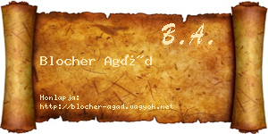 Blocher Agád névjegykártya